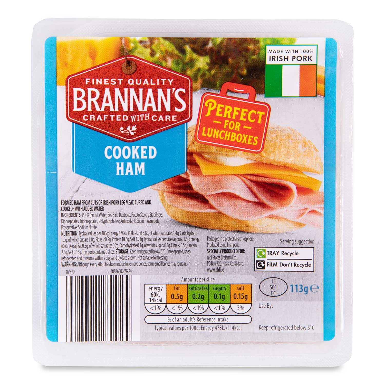 Cooked Ham 113g Brannan's